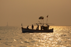 Fishermen heading home with the days catch